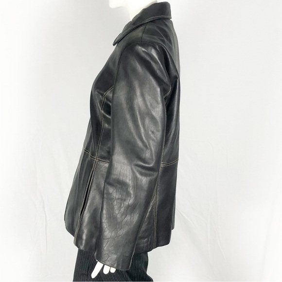 🖤 Jessica Black Genuine Leather Jacket | Zip-Up | Size Large🖤 - Picture 13 of 15